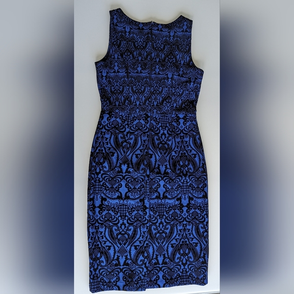 New York & company blue velvet detail dress - Picture 3 of 5